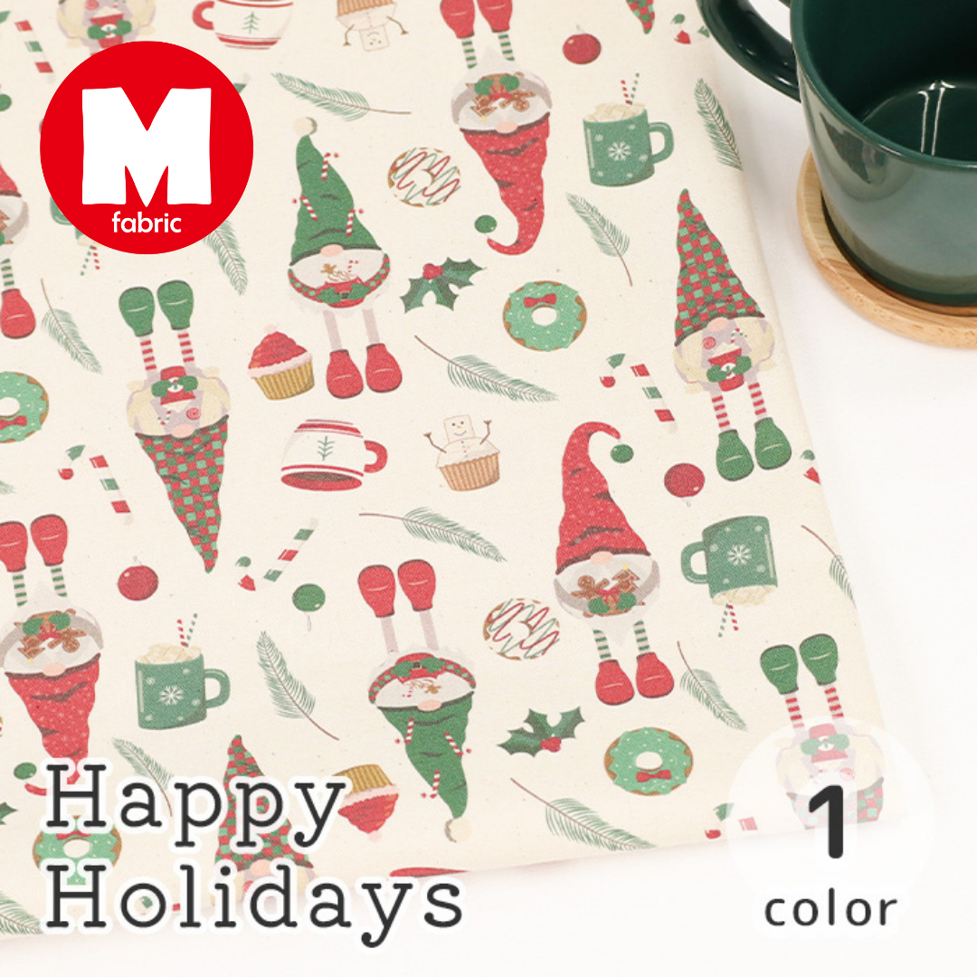 《 Happy Holidays 》コットン100% オックス MA-0373