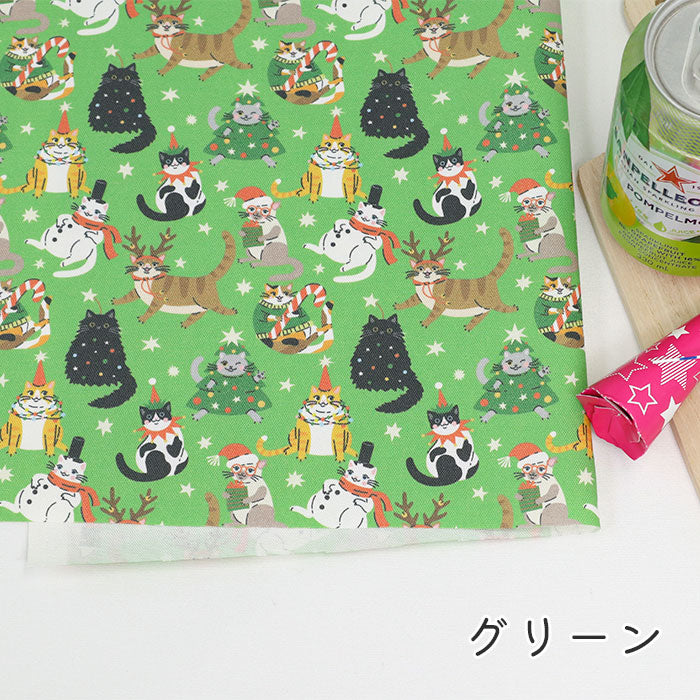 《 にゃんこのクリスマス便り 》コットン100% オックス MA-0558~0560