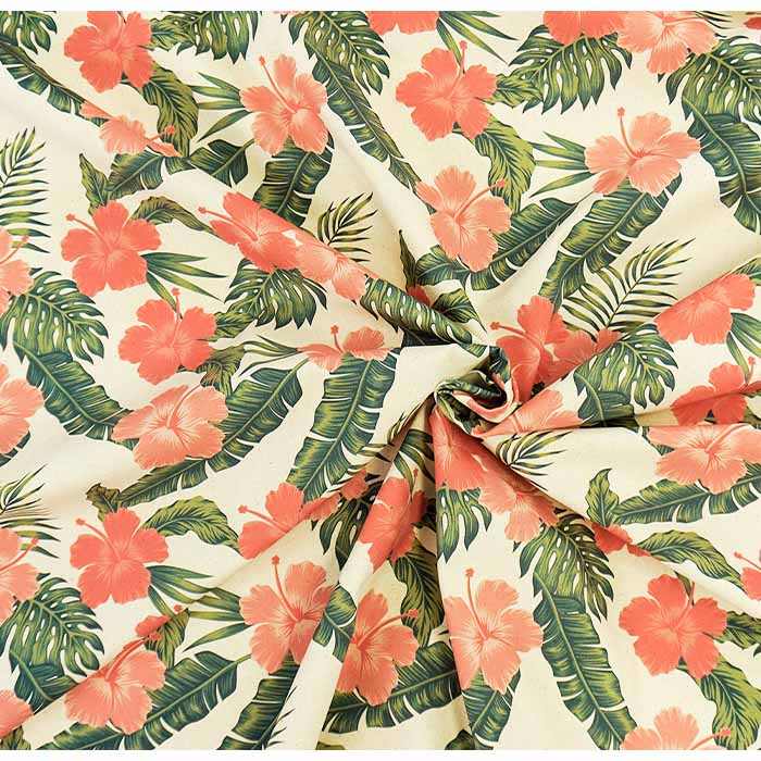 《 ハイビスカス 》コットン100% オックス MA-0242