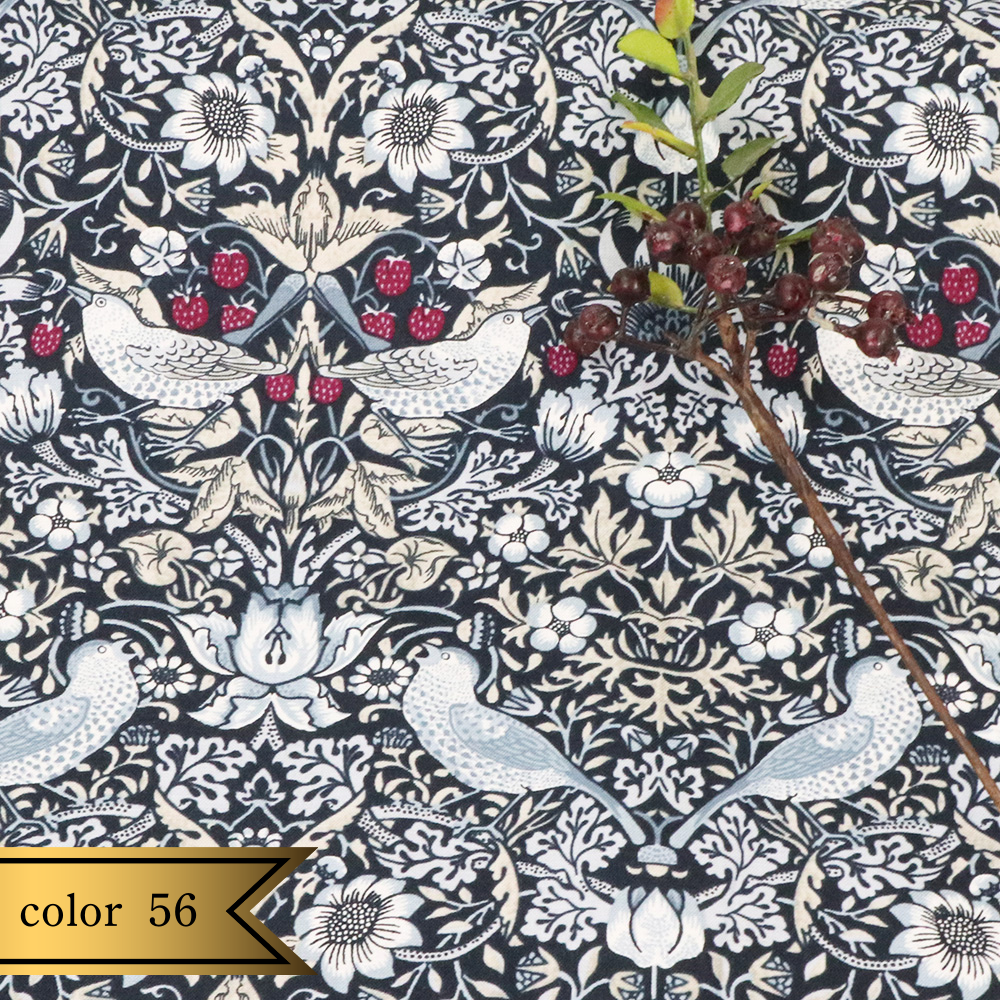 【シーチング】ウィリアム・モリス "Strawberry Thief" 8176 約110cm巾 全6色