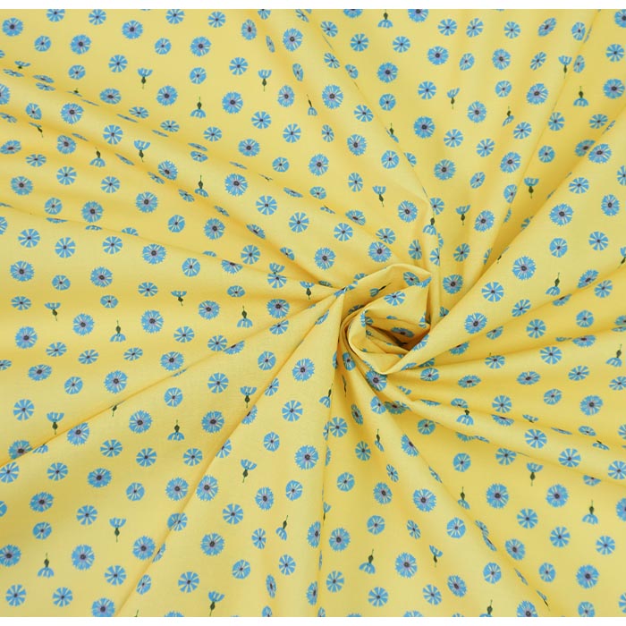 《 青い花 》 コットン100% シーチング MA-0185