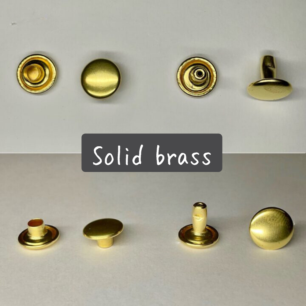 【レザークラフトツール】両面カシメ 中/M (7㎜) 30組 全4色