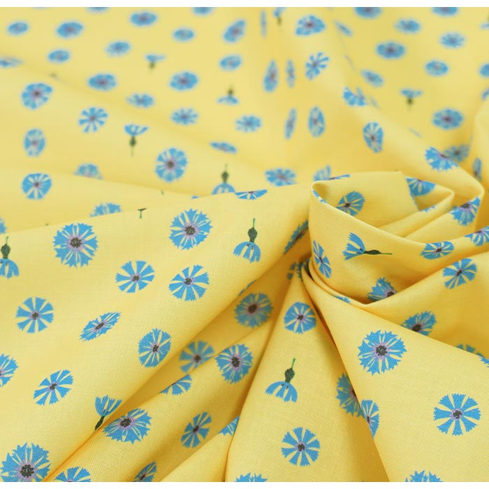 《 青い花 》 コットン100% シーチング MA-0185