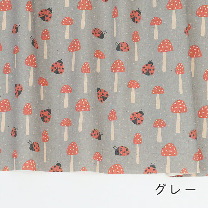 《 きのことてんとう虫の小道 》コットン100% オックス MA-0580~0583