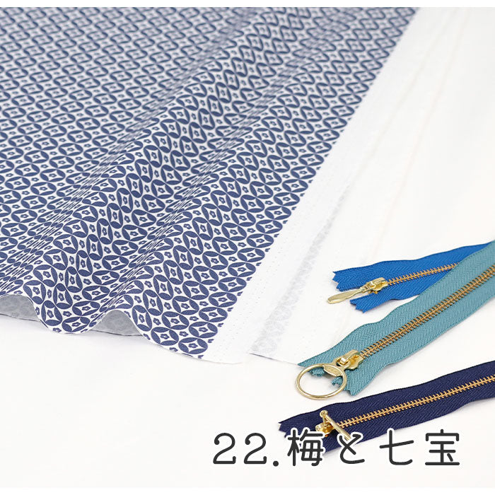 《 WASABIシリーズ5 梅と七宝 》 コットン100% シーチング MA-0236