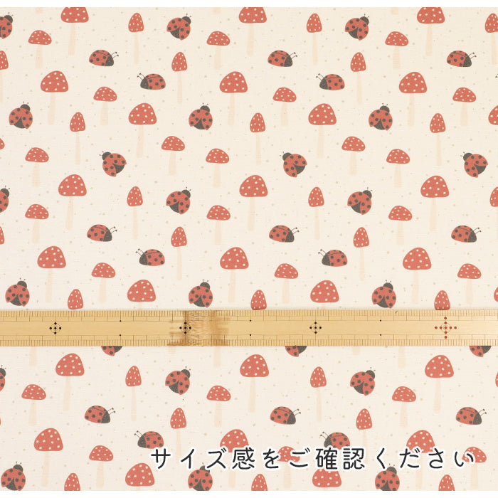 《 きのことてんとう虫の小道 》コットン100% オックス MA-0580~0583