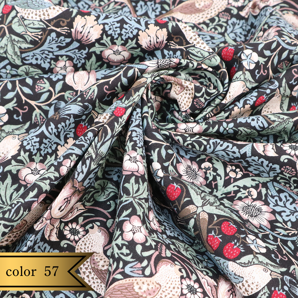 【シーチング】ウィリアム・モリス "Strawberry Thief" 8176 約110cm巾 全6色