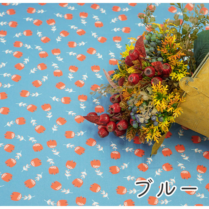 《 レトロフラワー 》コットン100% オックス MA-0121~0124