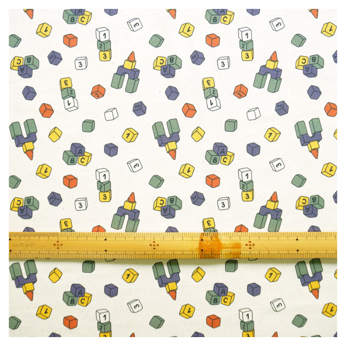 《 おもちゃの積み木 》コットン100% オックス MA-0061