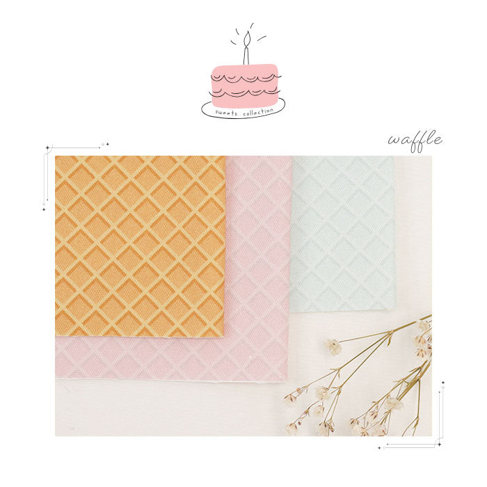 《 スイーツコレクション ~ワッフル柄~ 》 コットン100% オックス MA-0667~0673