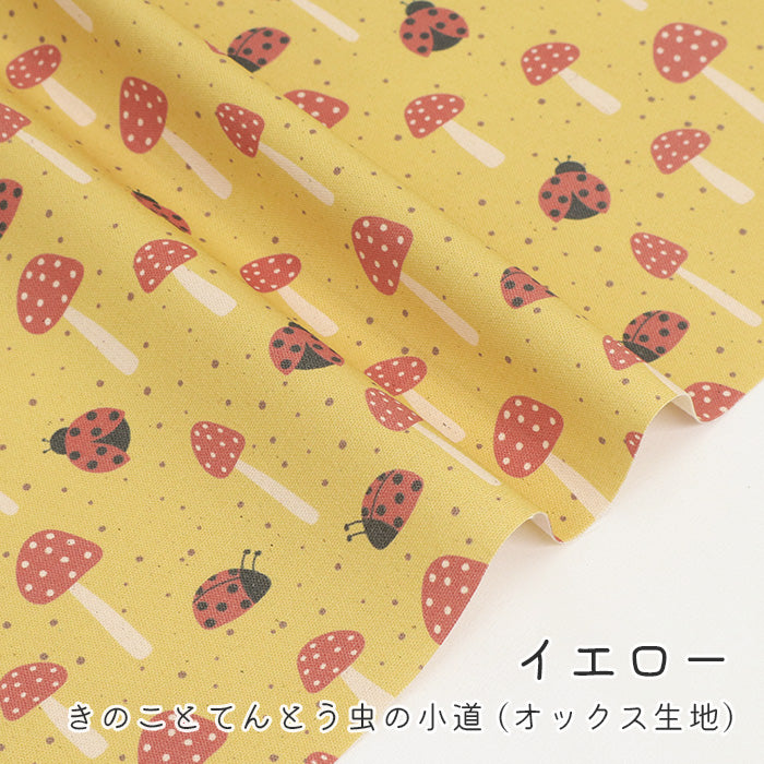 《 きのことてんとう虫の小道 》コットン100% オックス MA-0580~0583