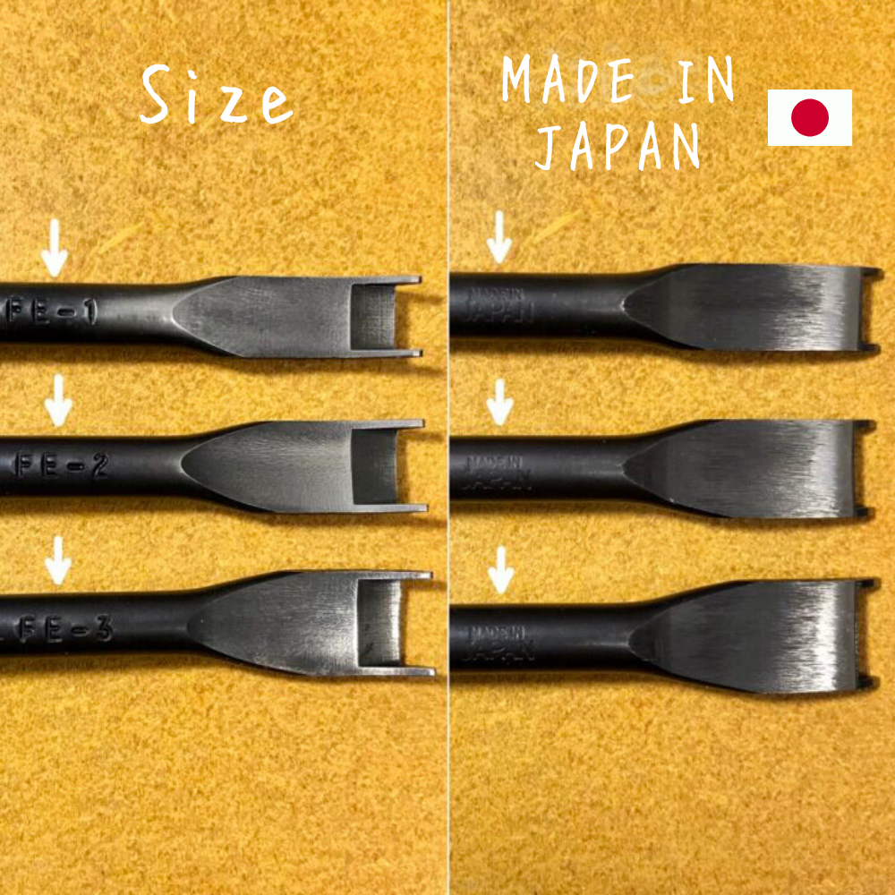 【レザークラフトツール】フレンチエッジャー(刃幅全3種類)青棒・耐水ペーパー