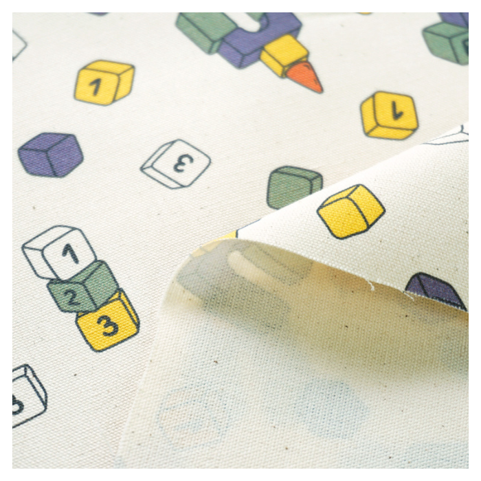 《 おもちゃの積み木 》コットン100% オックス MA-0061