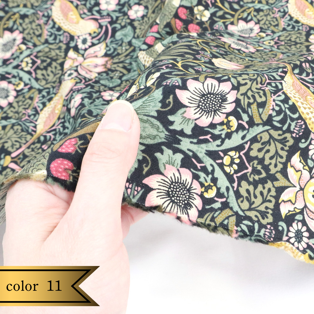 【シーチング】ウィリアム・モリス "Strawberry Thief" 8176 約110cm巾 全6色