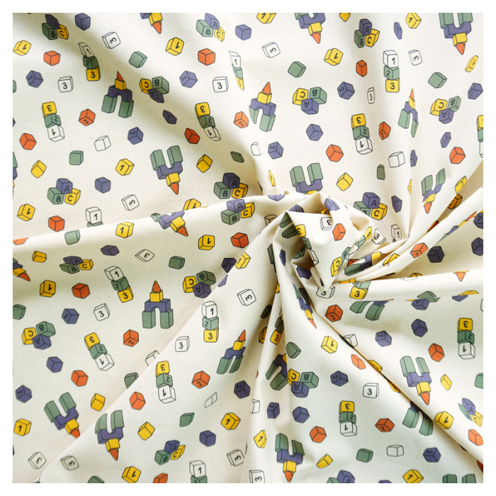 《 おもちゃの積み木 》コットン100% オックス MA-0061