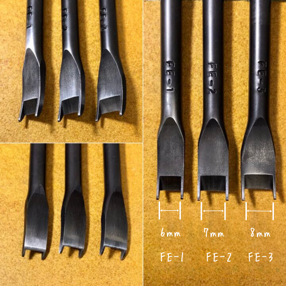 【レザークラフトツール】フレンチエッジャー(刃幅全3種類)青棒・耐水ペーパー
