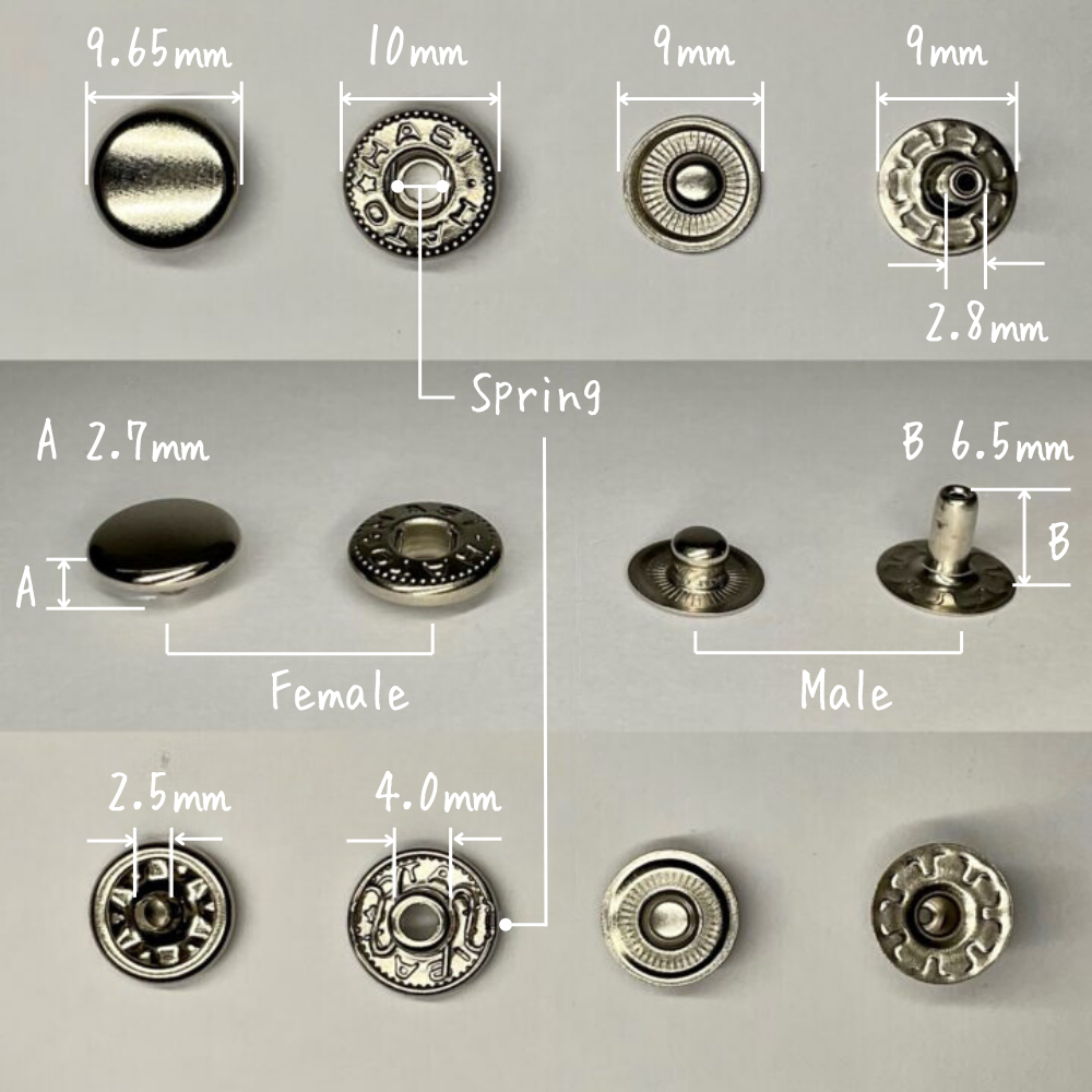 【レザークラフトツール】バネホック S/小 10組