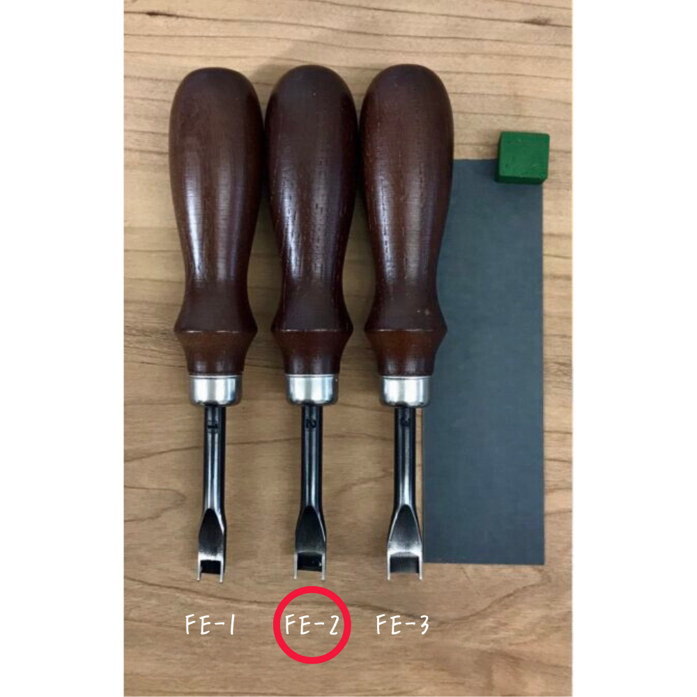 【レザークラフトツール】フレンチエッジャー(刃幅全3種類)青棒・耐水ペーパー