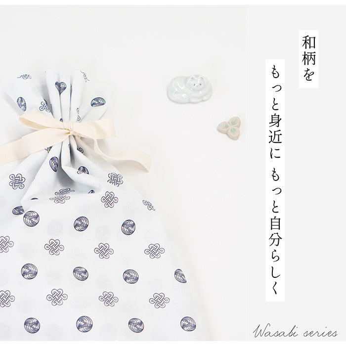 《 WASABIシリーズ1 丸と結び模様 》 コットン100% シーチング MA-0218
