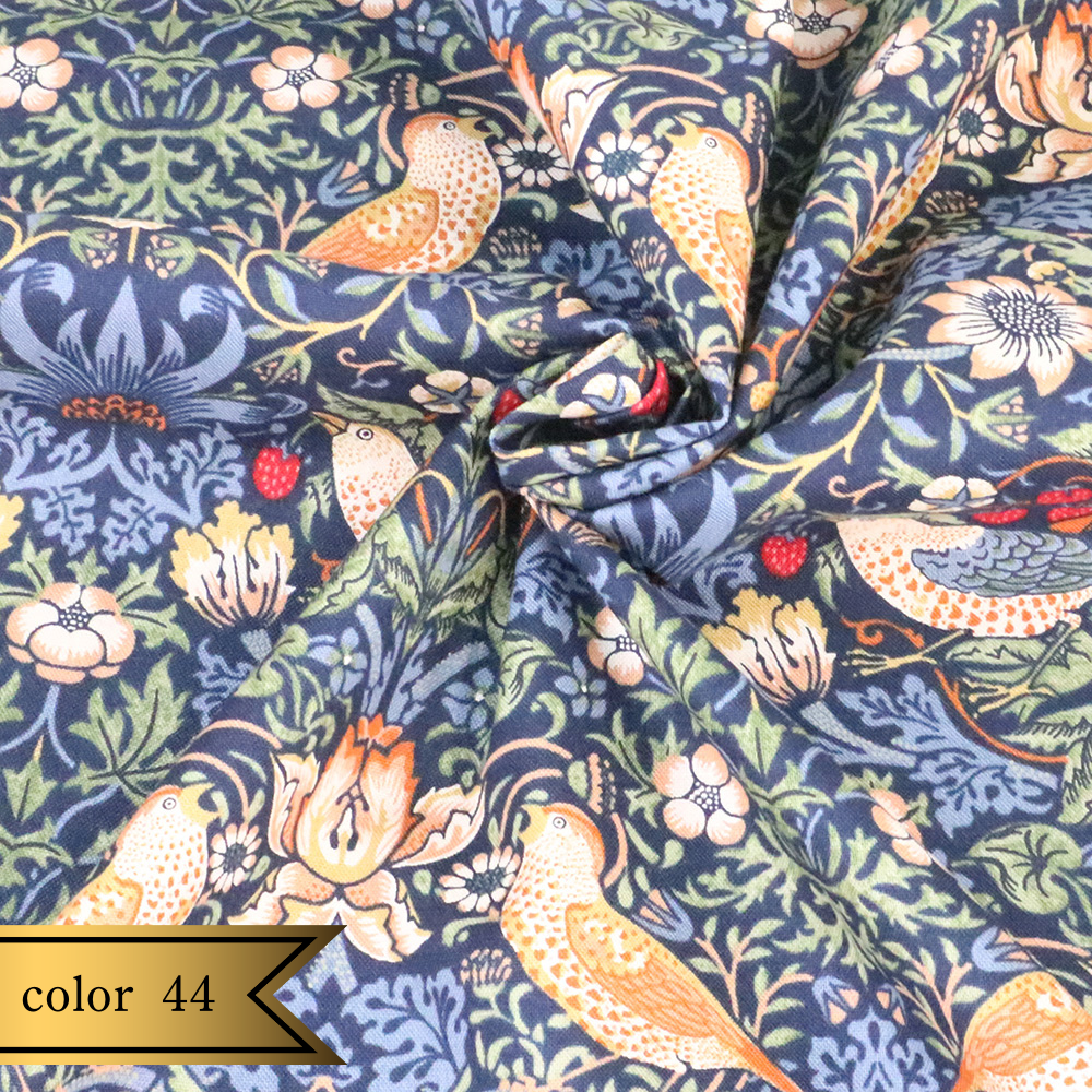 【シーチング】ウィリアム・モリス "Strawberry Thief" 8176 約110cm巾 全6色