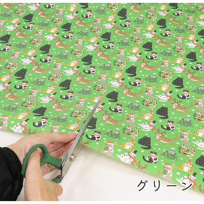 《 にゃんこのクリスマス便り 》コットン100% オックス MA-0558~0560