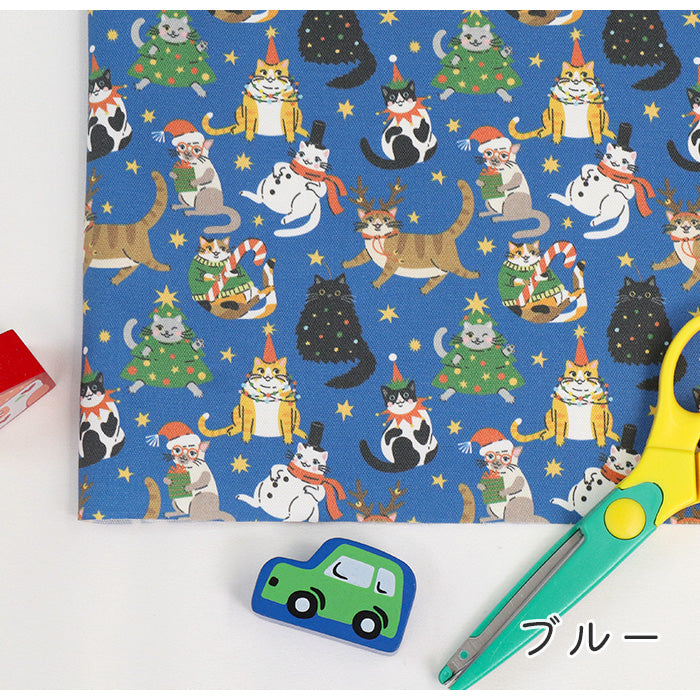 《 にゃんこのクリスマス便り 》コットン100% オックス MA-0558~0560