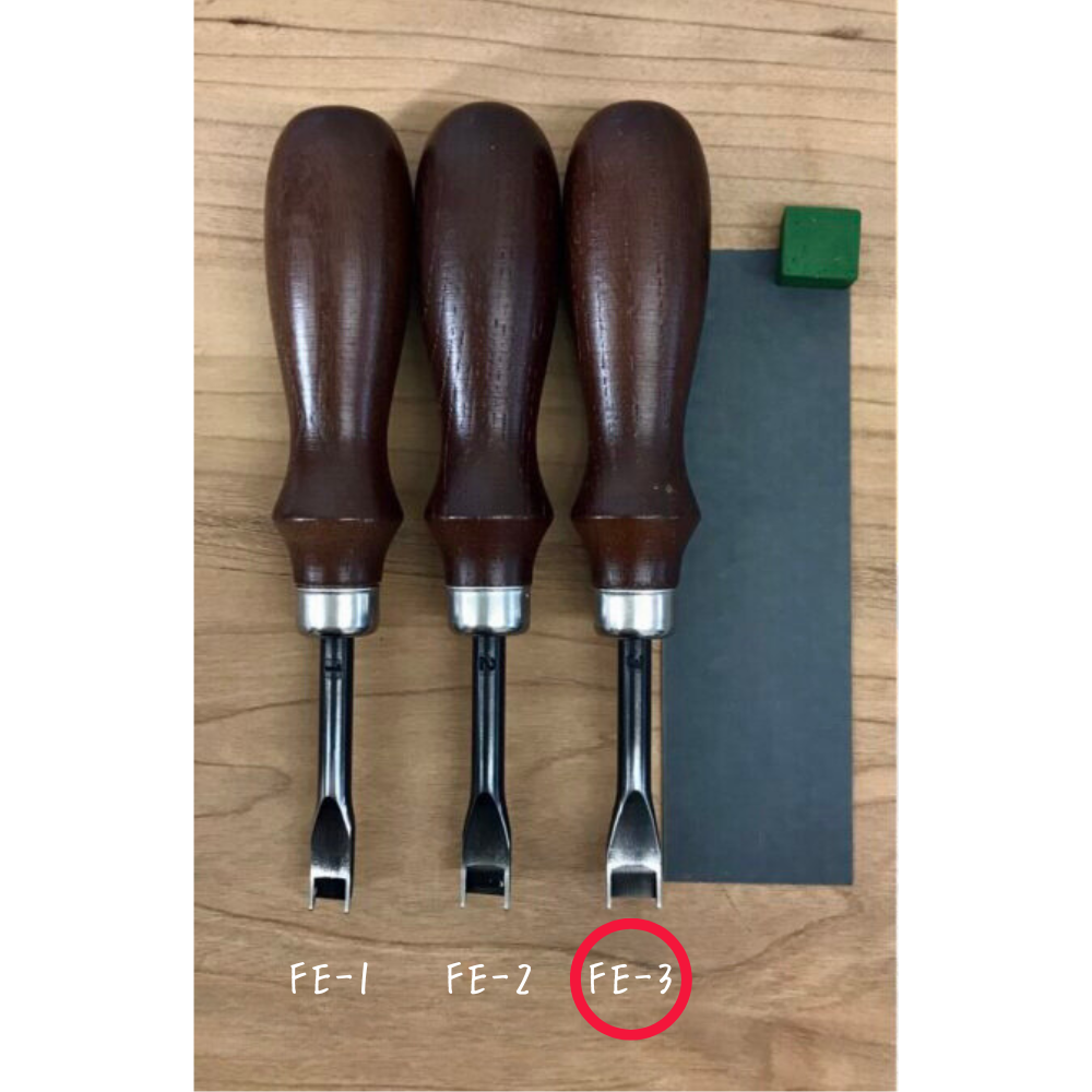 【レザークラフトツール】フレンチエッジャー(刃幅全3種類)青棒・耐水ペーパー