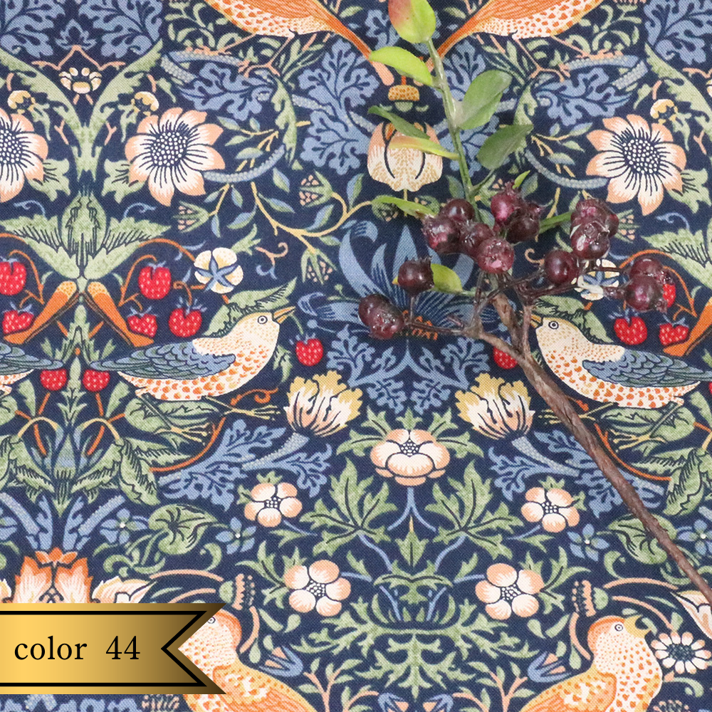 【シーチング】ウィリアム・モリス "Strawberry Thief" 8176 約110cm巾 全6色