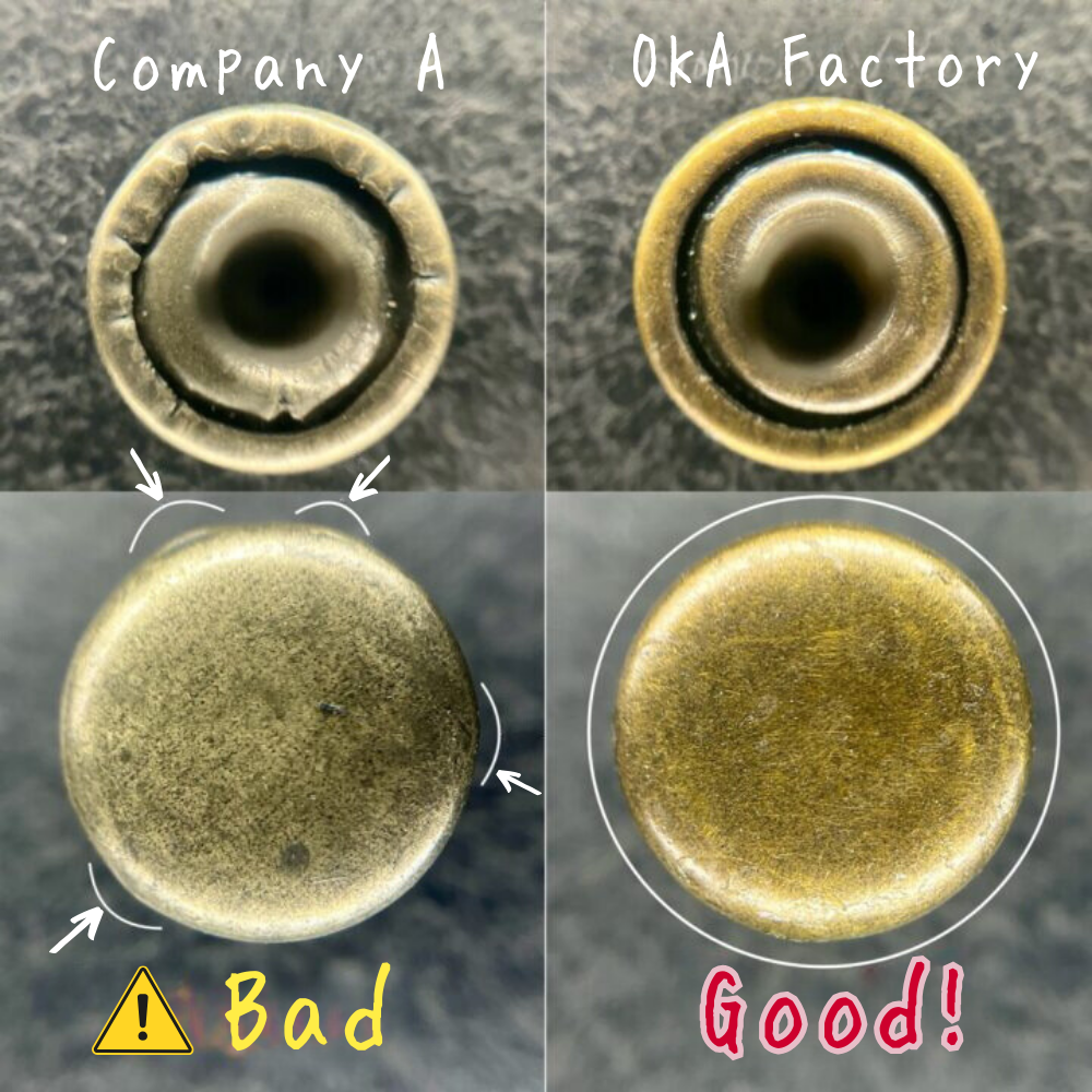 【レザークラフトツール】片面カシメ 小/S (6㎜) 30組 全4色