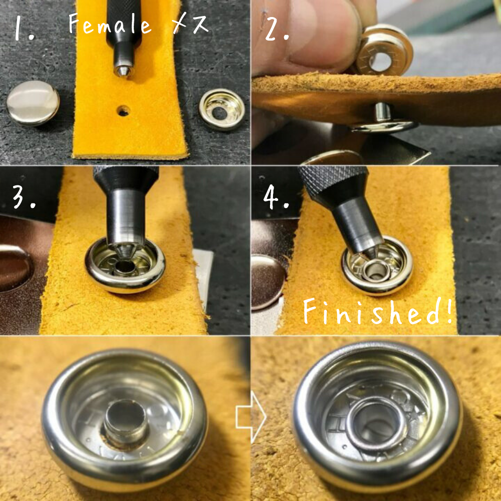 【レザークラフトツール】ジャンパーホック S/小 10組 全5色