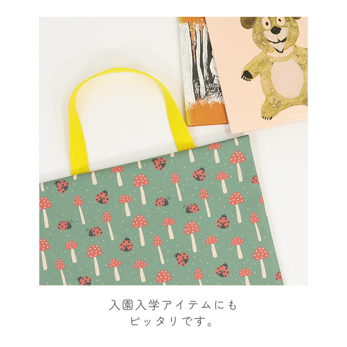 《 きのことてんとう虫の小道 》コットン100% オックス MA-0580~0583