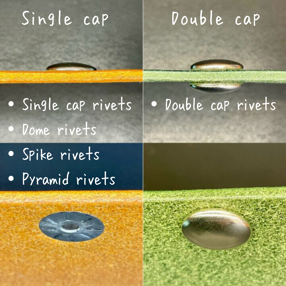 【レザークラフトツール】両面カシメ 大/L (9㎜) 30組 全4色