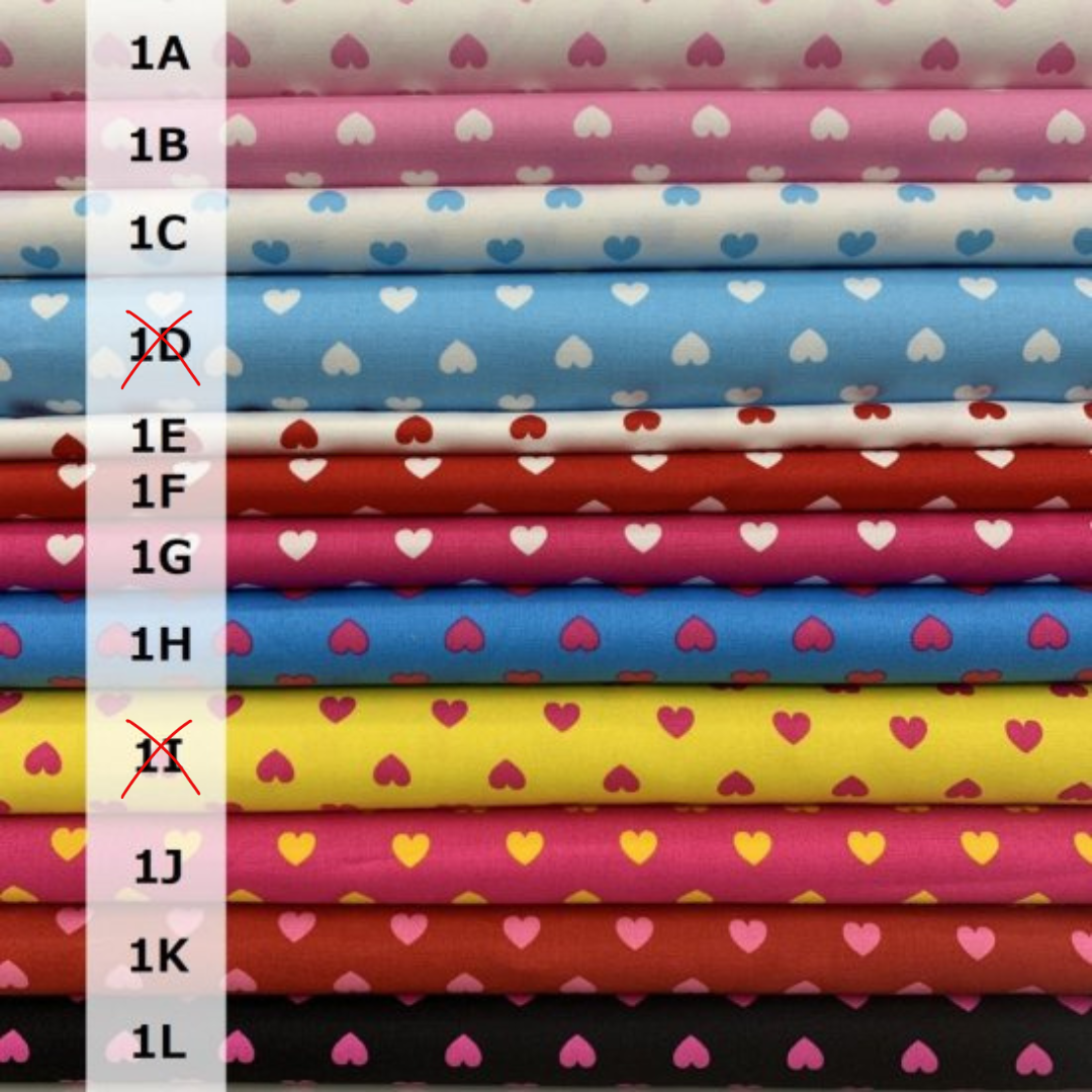 【オックス】ITL700 プリント ハート柄 約110cm巾