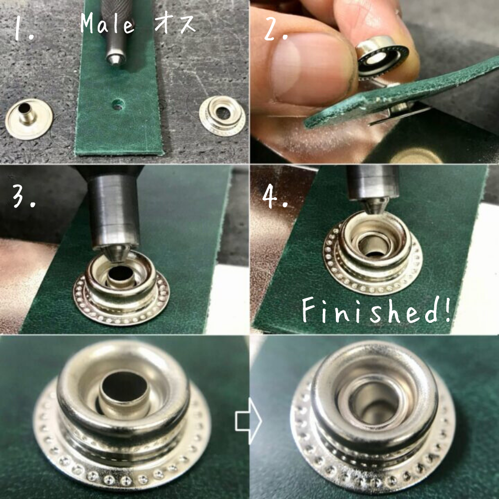 【レザークラフトツール】ジャンパーホック S/小 10組 全5色