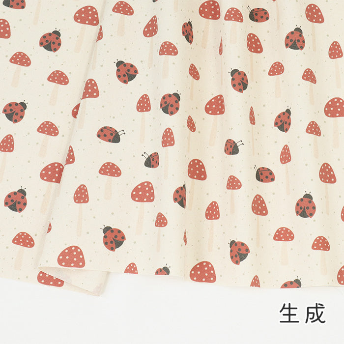 《 きのことてんとう虫の小道 》コットン100% オックス MA-0580~0583