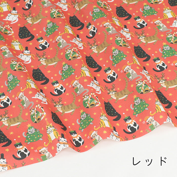 《 にゃんこのクリスマス便り 》コットン100% オックス MA-0558~0560