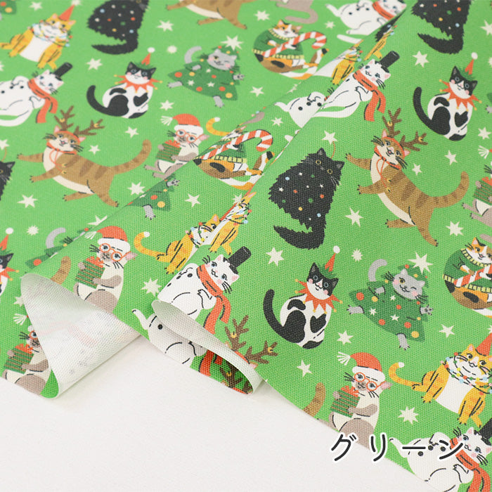 《 にゃんこのクリスマス便り 》コットン100% オックス MA-0558~0560