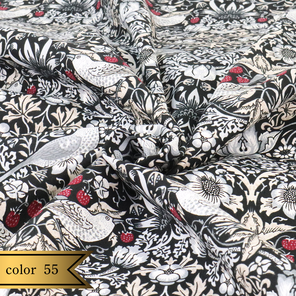【シーチング】ウィリアム・モリス "Strawberry Thief" 8176 約110cm巾 全6色