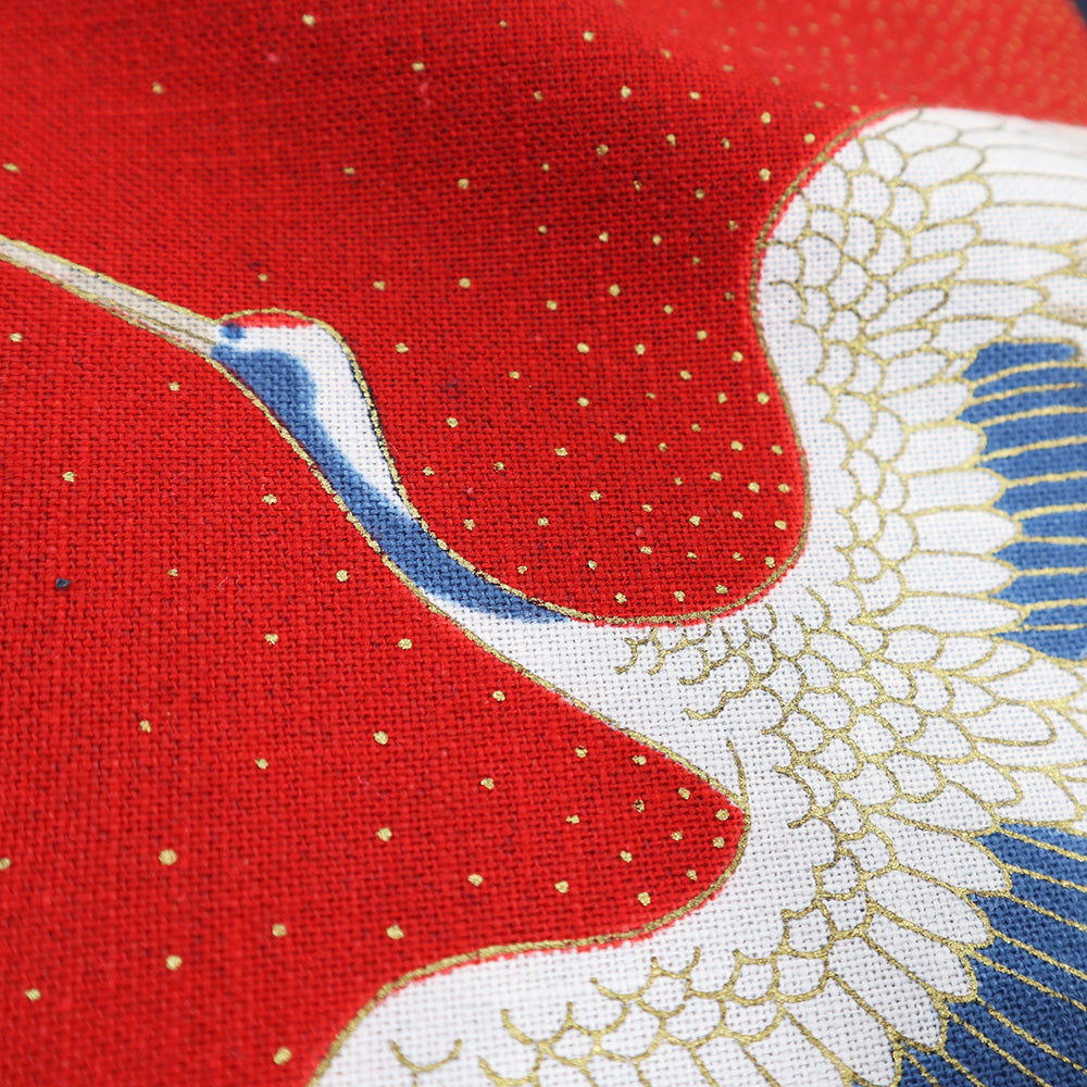 【むら糸タペストリー】鶴と日の丸 KP7290-98 約48cm×約110cm