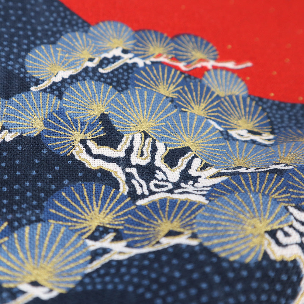 【むら糸タペストリー】鶴と日の丸 KP7290-98 約48cm×約110cm