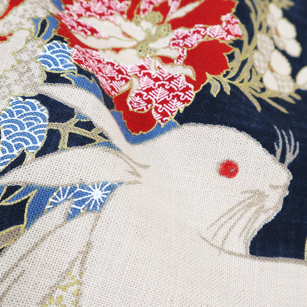 【むら糸タペストリー】月と兎 KP7290-116 約48cm×約110cm