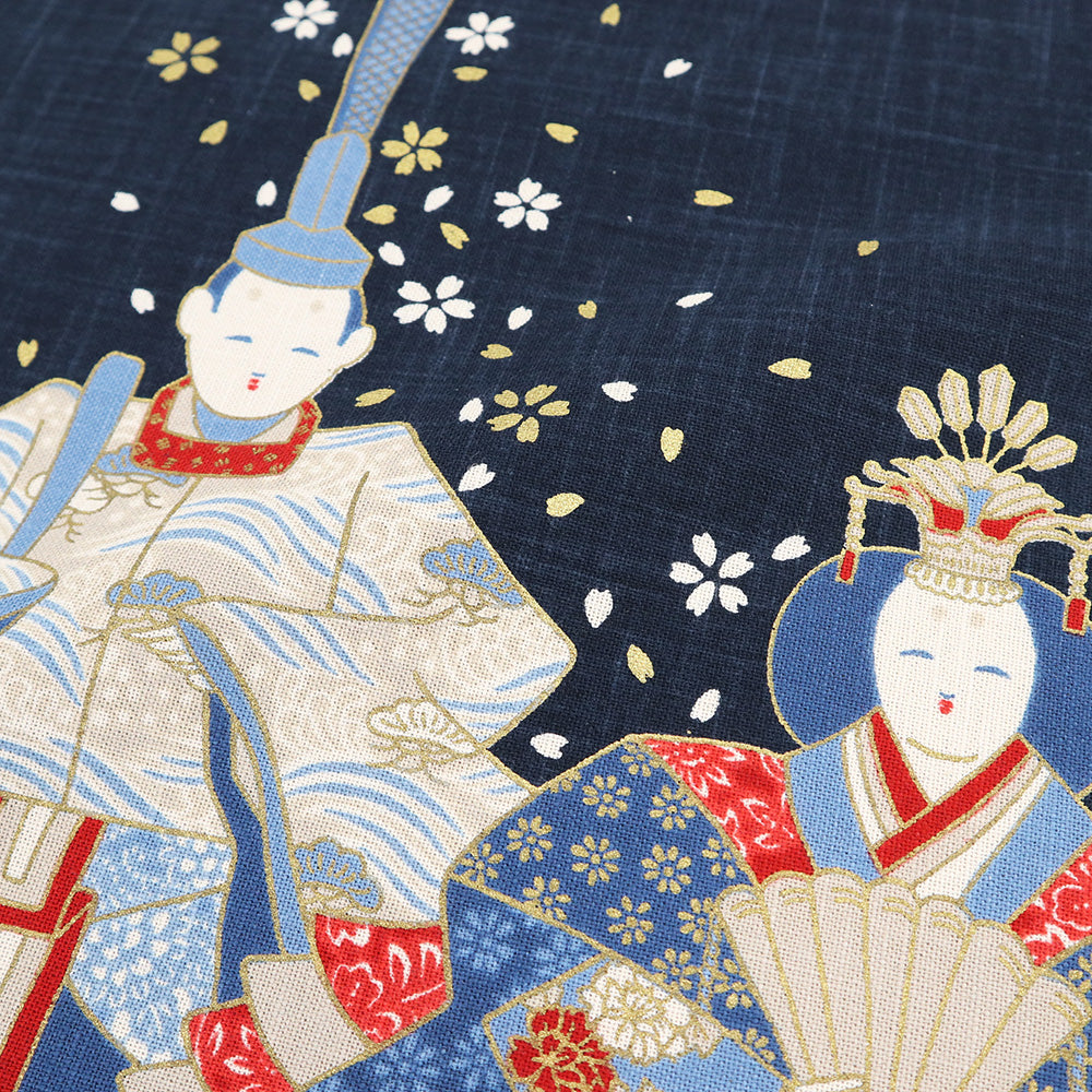 【むら糸タペストリー】座り雛 KP7290-42 約48cm×約110cm