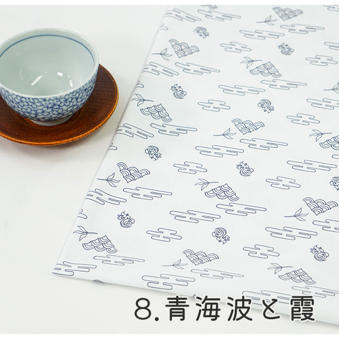 《 WASABIシリーズ2 青海波と霞 》 コットン100% シーチング MA-0222