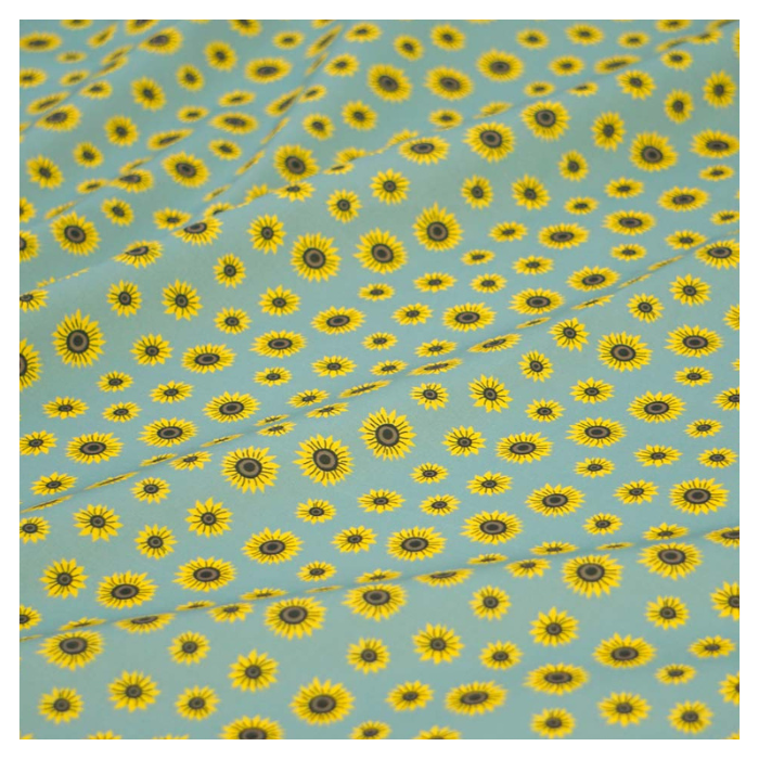 《 モスグリーンとひまわり 》 コットン100% シーチング MA-0181