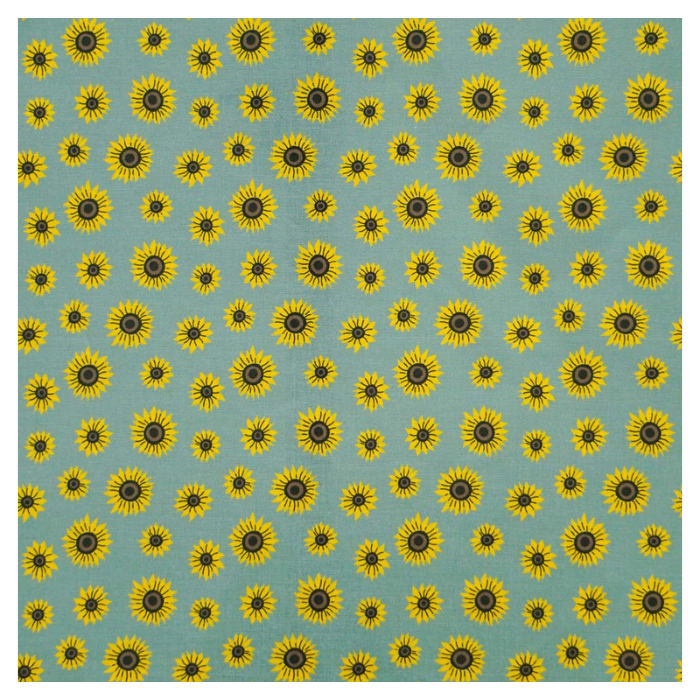 《 モスグリーンとひまわり 》 コットン100% シーチング MA-0181
