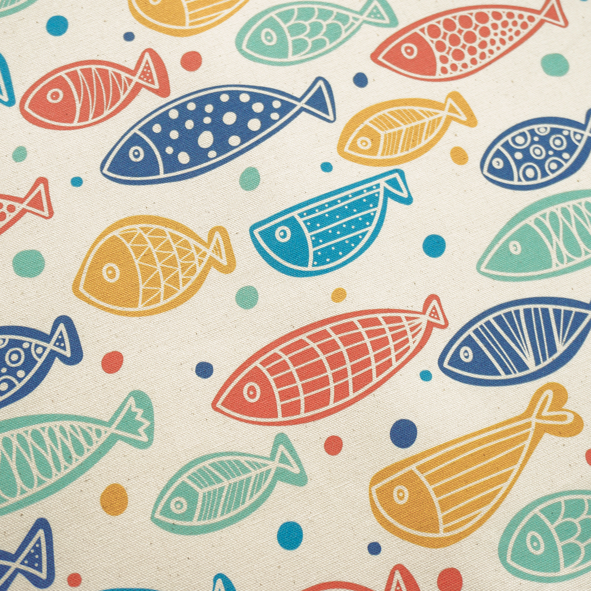 《 おさかなマーチ 》コットン100% オックス MA-0014