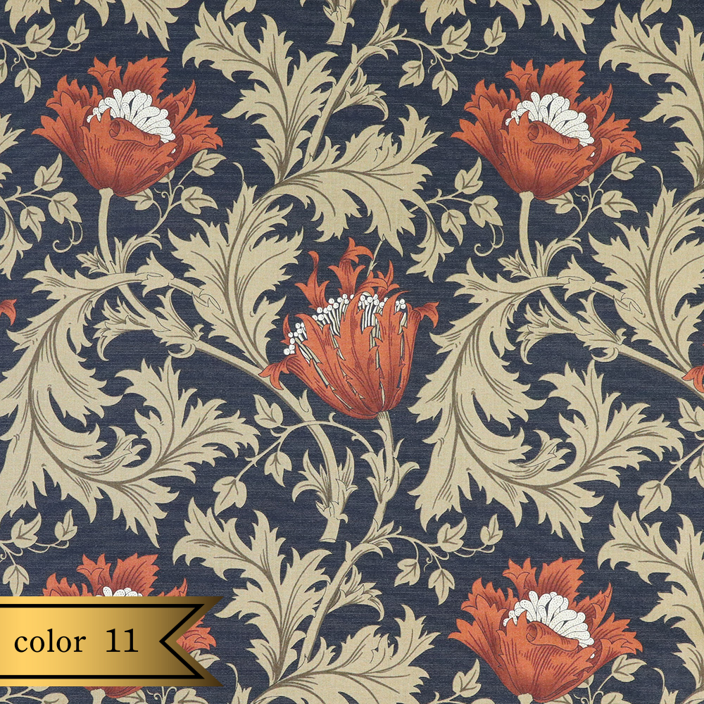 【シーチング】ウィリアム・モリス "ANEMONE" 8217 約110cm巾 全4色