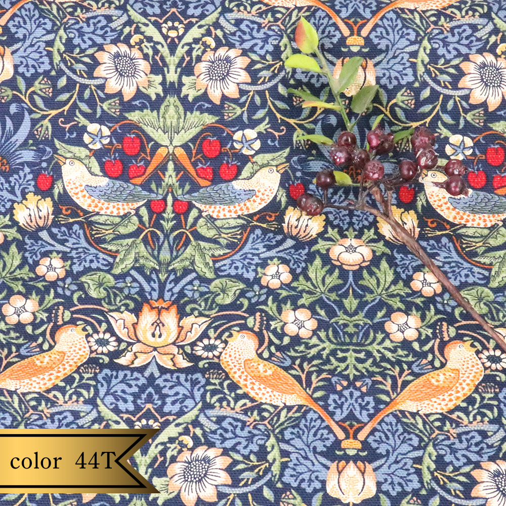 【オックス】ウィリアム・モリス "Strawberry Thief" 8176 約110cm巾 全2色