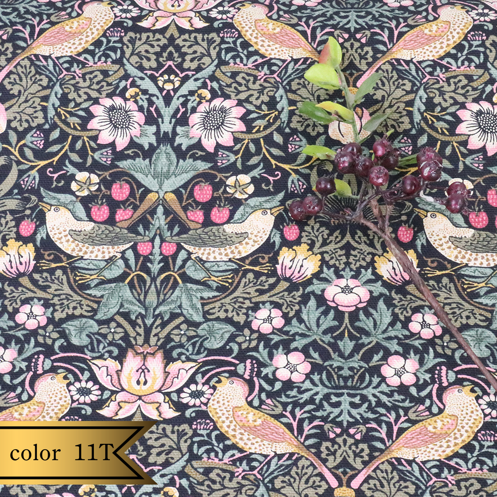 【オックス】ウィリアム・モリス "Strawberry Thief" 8176 約110cm巾 全2色