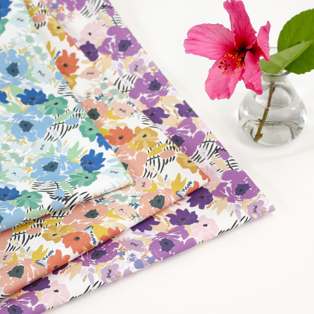 《 海辺に咲く花 》コットン100% オックス MA-0307~0309